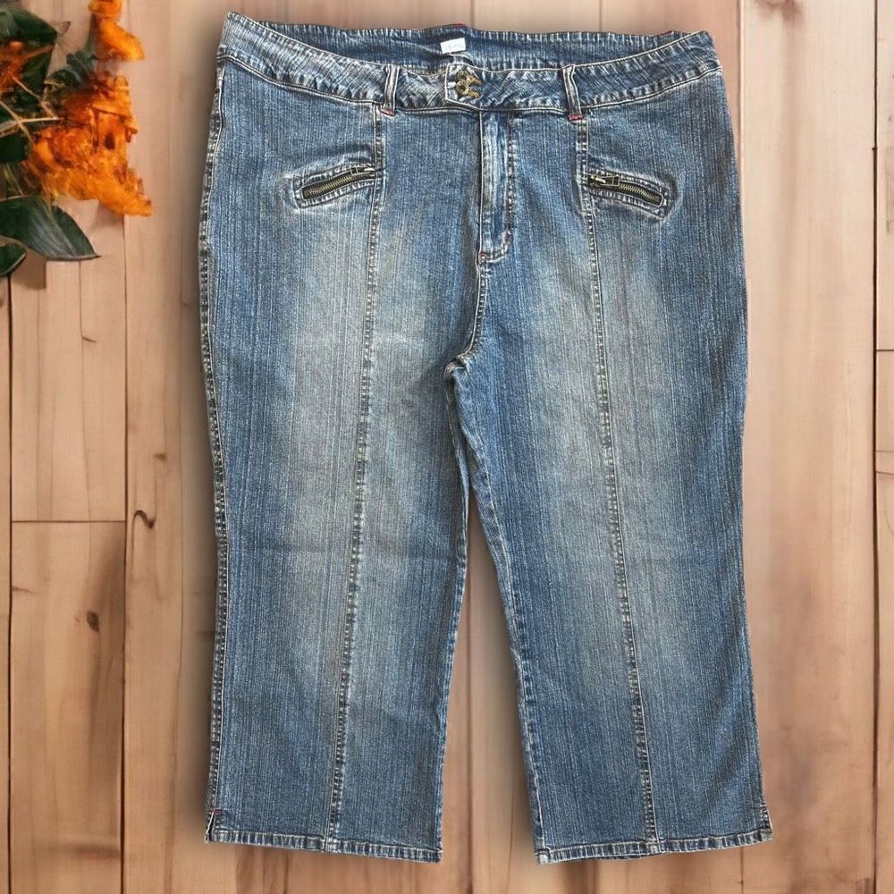 Vintage 80’s Wide Leg Crop Jeans High Waist Route 66 Sz 26